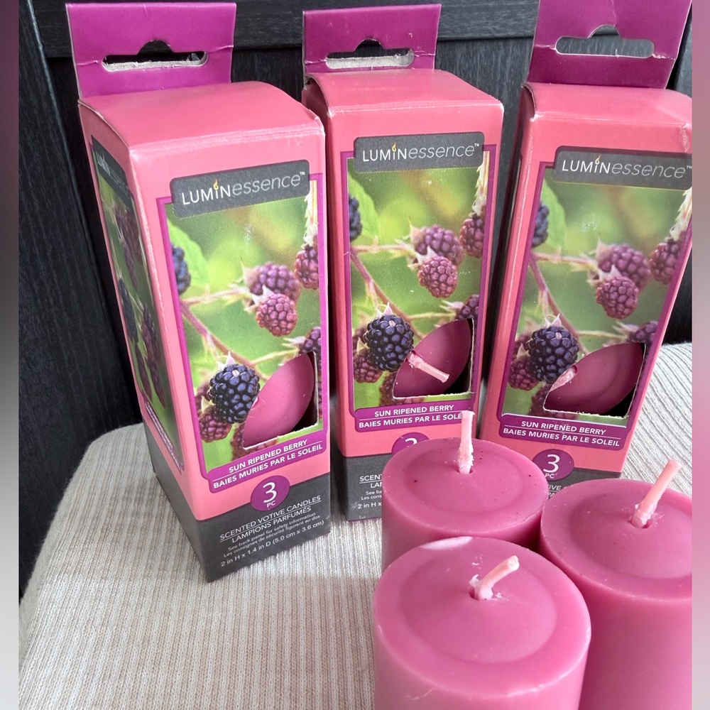 Berry Pink Scented Votive Candles - 4 Pack